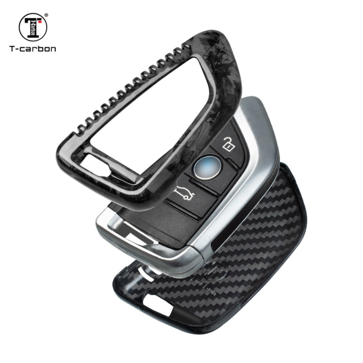 Car Accessories 2023 New Car Key Case Cover Forged Fiber Key Covers Fit For BMW T-carbon Wholesale Car Key Case