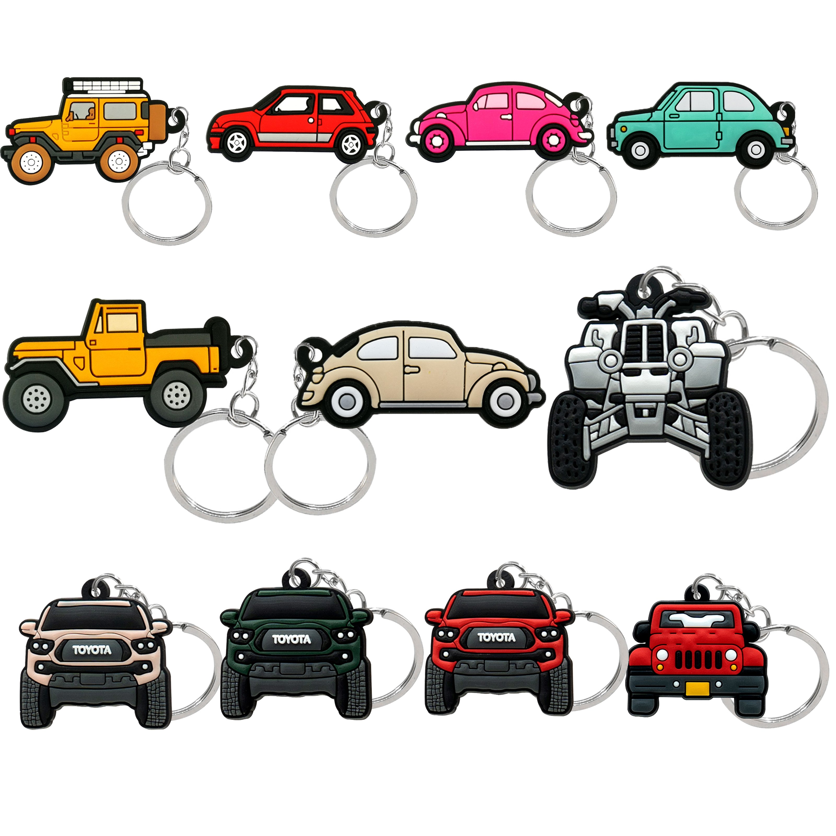 Factory Direct Custom Wholesale Pickup Trucks Small Car Silicone Key ring 2D Rubber KeyChain Soft PVC Keychains