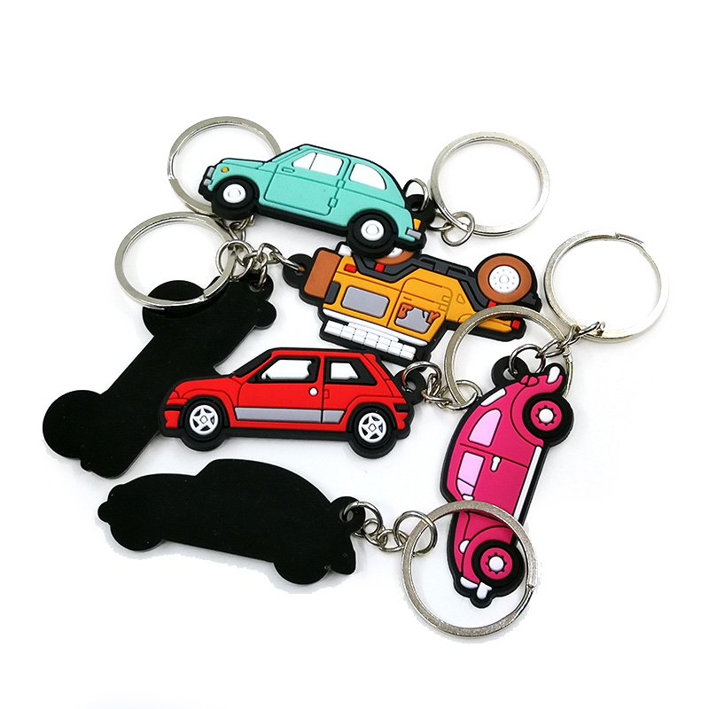 Factory Direct Custom Wholesale Pickup Trucks Small Car Silicone Key ring 2D Rubber KeyChain Soft PVC Keychains