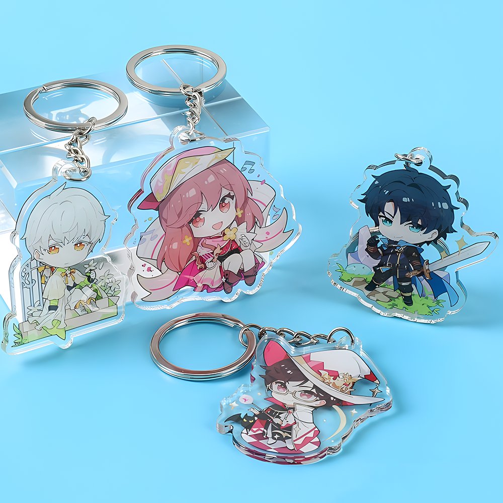 Transparent Keychain Acrylic Charm Epoxy Charms Custom Keychain Clear Lovely Double Sided Pendant New Product Any Shape Pendant