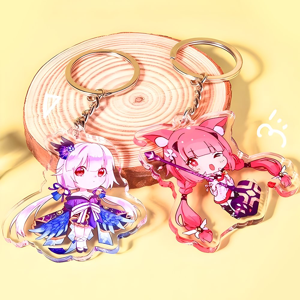 Transparent Keychain Acrylic Charm Epoxy Charms Custom Keychain Clear Lovely Double Sided Pendant New Product Any Shape Pendant