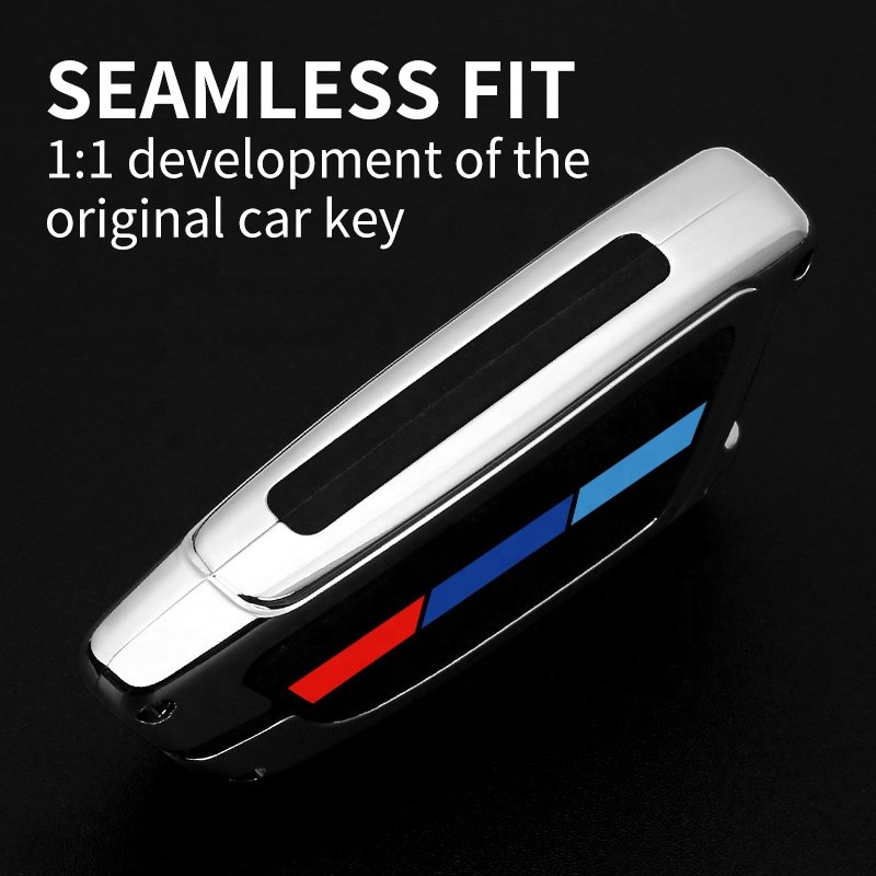 Customized Silicone Metal Car Key Case Cover Key Remote Control Keychain Protection Bag For BMW X1 X2 X3