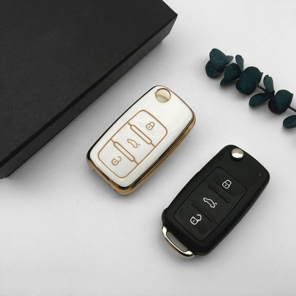 Fashion TPU Car Flip Key Case Cover Shell For VW Volkswagen Polo Golf Passat Beetle Tiguan Skoda Octavia Kodiaq Seat Leon Altea