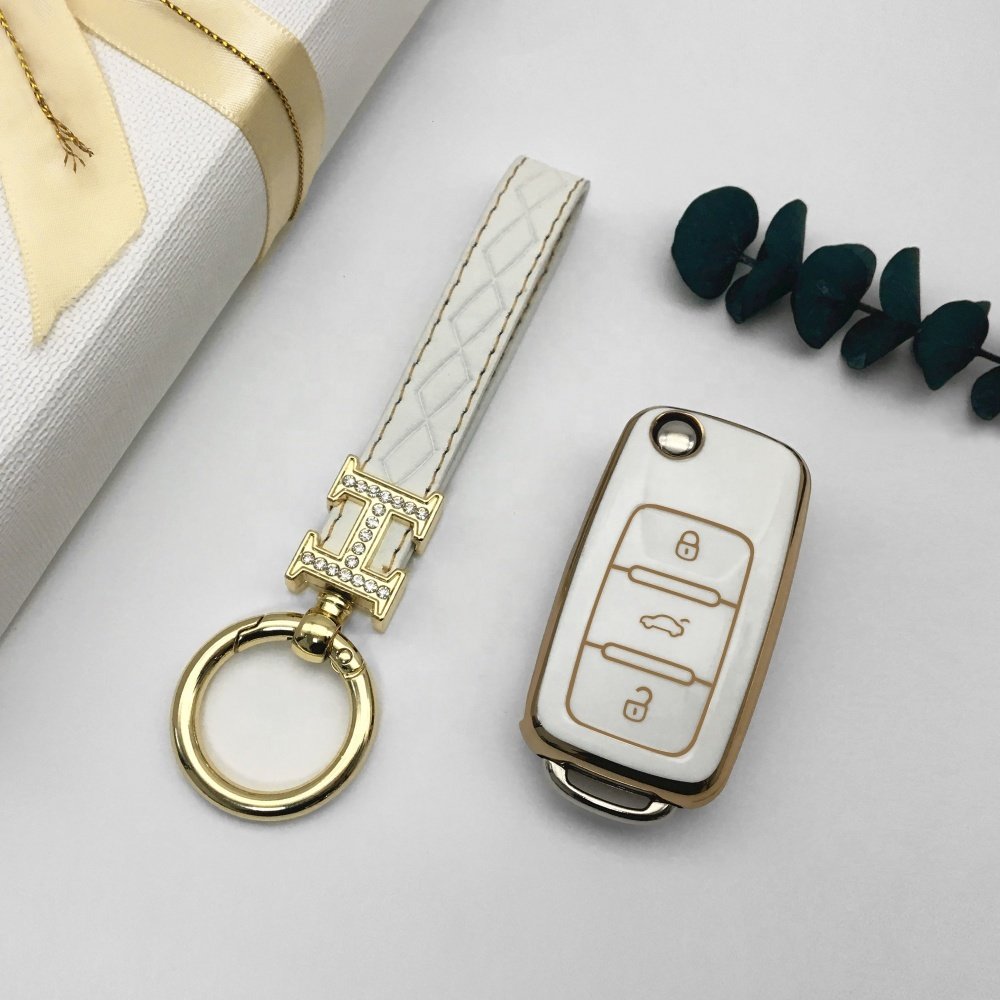 Fashion TPU Car Flip Key Case Cover Shell For VW Volkswagen Polo Golf Passat Beetle Tiguan Skoda Octavia Kodiaq Seat Leon Altea