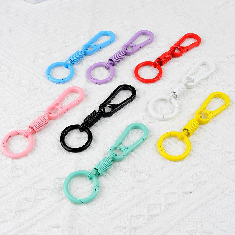 Colorful Metal Car Keychain Clip Carabiner Keychain Key Chain Ring Keyring Keyfob Key Holder