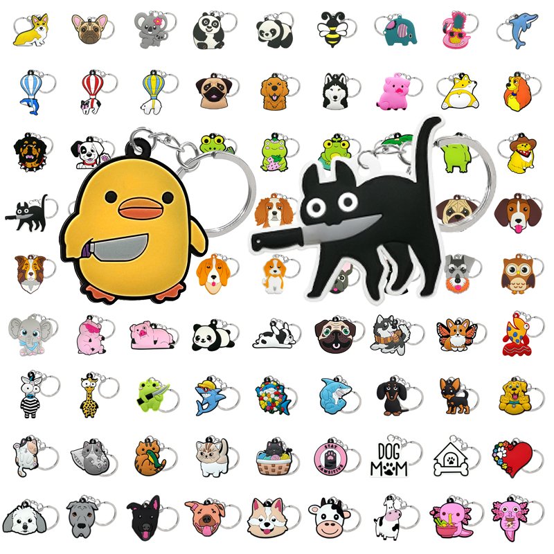 wholesale custom keychains animal 2 keychain cartoon figure keyrings movie key chains cute key holder