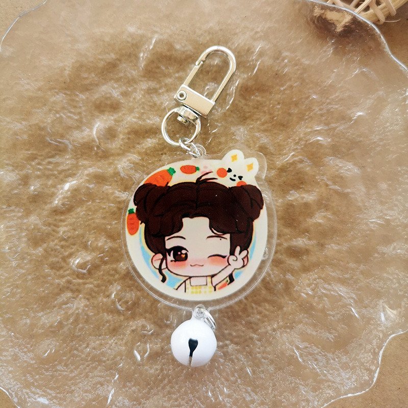 New Lisa BP Kpop Acrylic Keychain Cartoon Car Bag Pendant Key Ring Bell Holder Gifts Jewelry Accessories Fans Collection Gifts