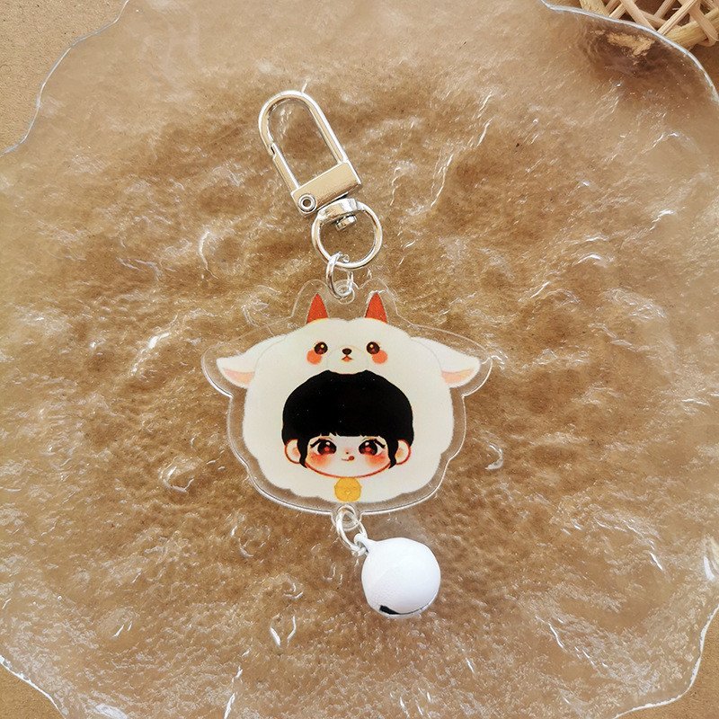 New Lisa BP Kpop Acrylic Keychain Cartoon Car Bag Pendant Key Ring Bell Holder Gifts Jewelry Accessories Fans Collection Gifts