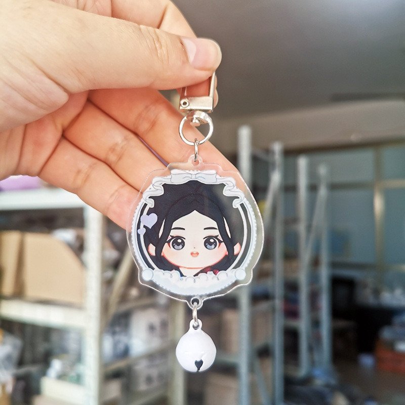 New Lisa BP Kpop Acrylic Keychain Cartoon Car Bag Pendant Key Ring Bell Holder Gifts Jewelry Accessories Fans Collection Gifts