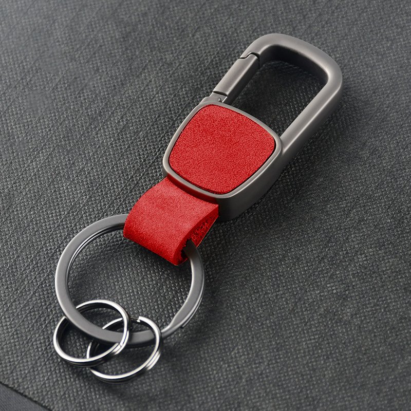 YIYUN Custom Logo Simple Frosted Cowhide Series Car Key chain Matching Electroplated Laser Metal Frosted Cowhide Key chains