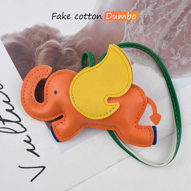 Custom Animal Bag Charm for Women Handbag Pendant Mini Luxury Leather Bag Charms Hot Sale Cute PU Elephant Zinc Alloy