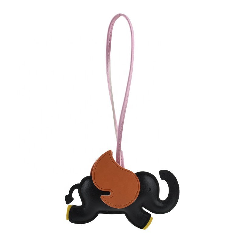 Custom Animal Bag Charm for Women Handbag Pendant Mini Luxury Leather Bag Charms Hot Sale Cute PU Elephant Zinc Alloy