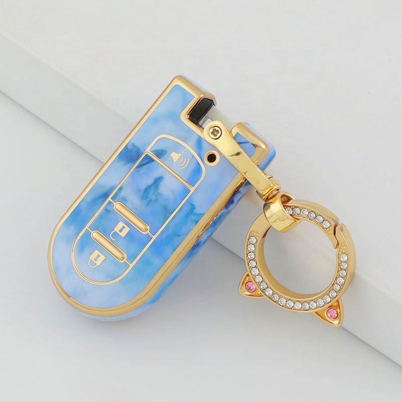 New Fashion Jade TPU Car Key Case Cover with keychain For Perodua Myvi Ativa Alza 2022 4 Button car accessories key protector