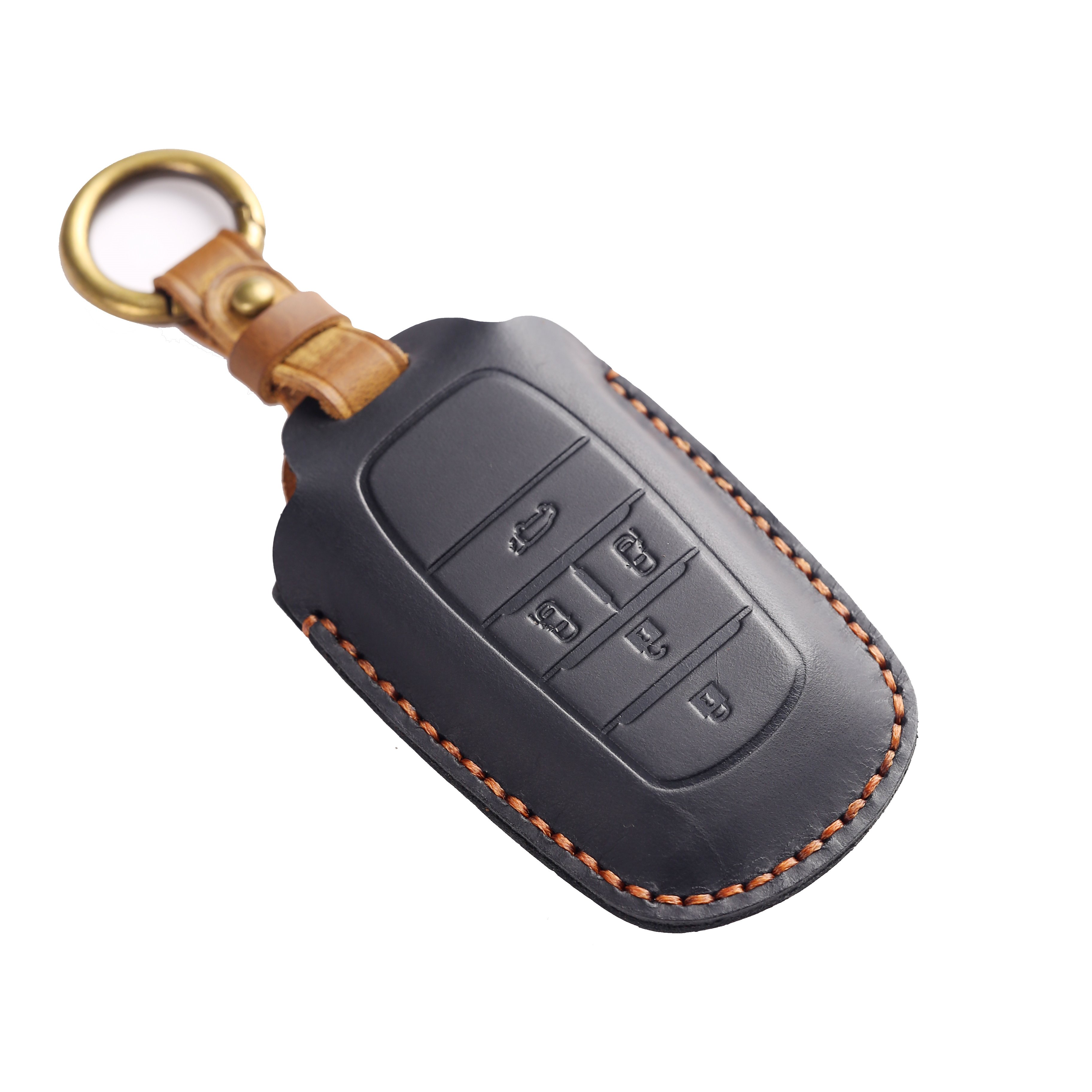 For Toyota Elfa Sienna Venza Yaris Corolla 4 5 Buttons Handmade Genuine Leather Car Key Bag Case Cover Car Key Accessories