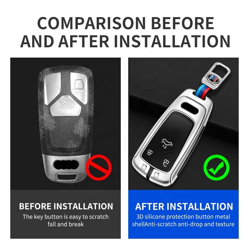 New Materials Metal Car Metal Key Cover Soft Zinc Alloy Gun Bright Metal Car Key Cases Factory
