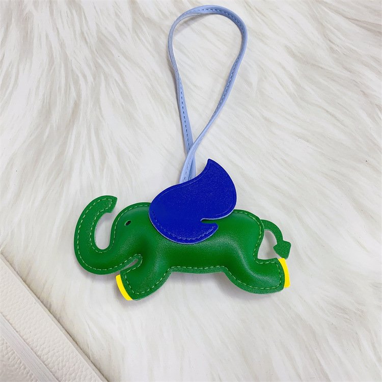 Lovely PU Leather Animal Keychain Elephant Pendant Car Key Chain Women Girls School Bag Charm Accessories