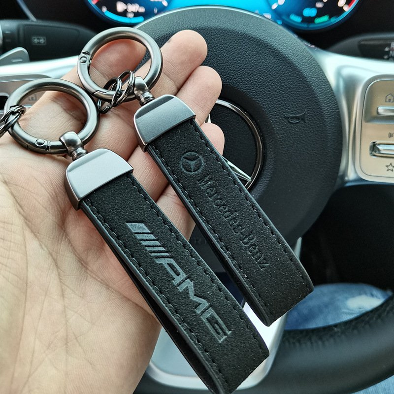 Faux Leather Car Key Chain Luxury Wristlet Strap Men Women Anti-lost Portable Backpack Ornament
