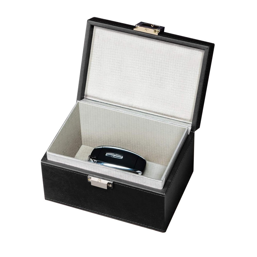 2024 hot selling faraday box signal blocking safety boxes leather mobile car key safe box signal blocking cage