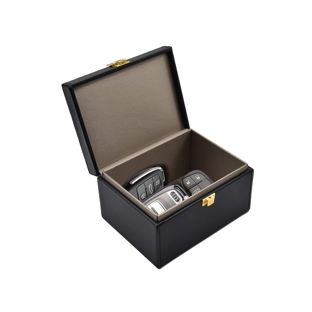 2024 hot selling faraday box signal blocking safety boxes leather mobile car key safe box signal blocking cage