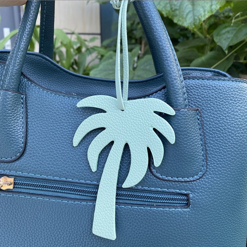New Creative PU Leather Bag Charm Car Key Pendant Accessories Coconut Tree Bark Rope Pendant