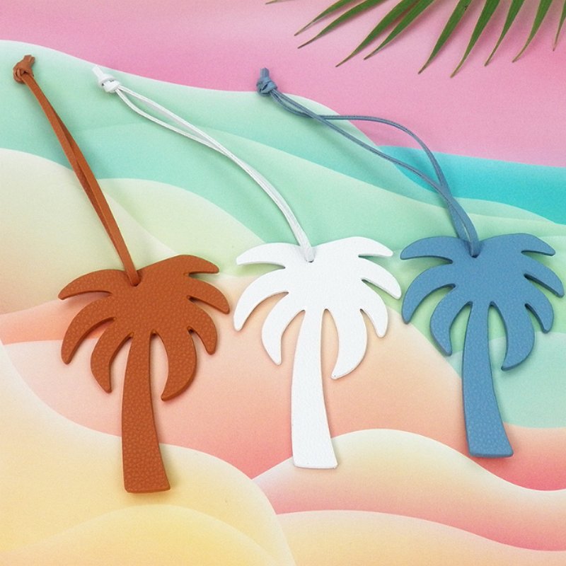 New Creative PU Leather Bag Charm Car Key Pendant Accessories Coconut Tree Bark Rope Pendant