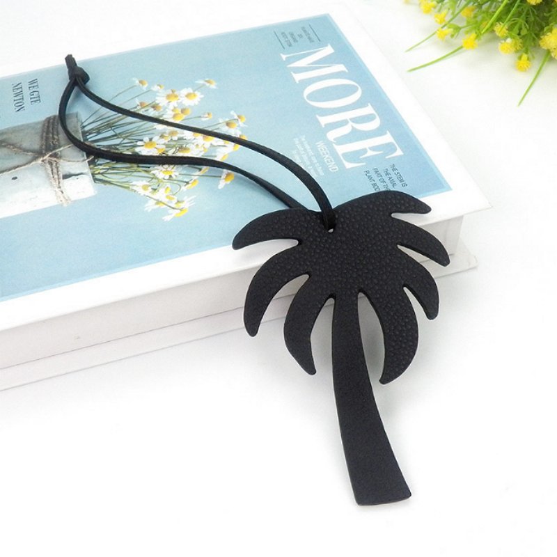 New Creative PU Leather Bag Charm Car Key Pendant Accessories Coconut Tree Bark Rope Pendant