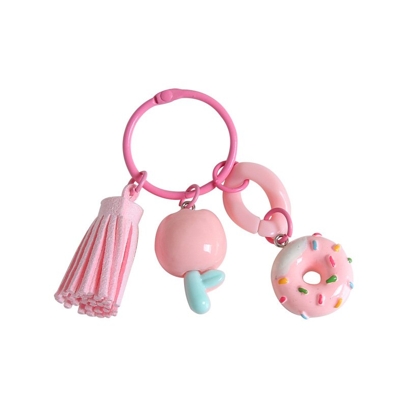 Lilangda Tulip Shaped Keychains Candy Color Korean New Cartoon Cute Pendant Bag Key Chains Doll Key Pendant Car Key Accessories