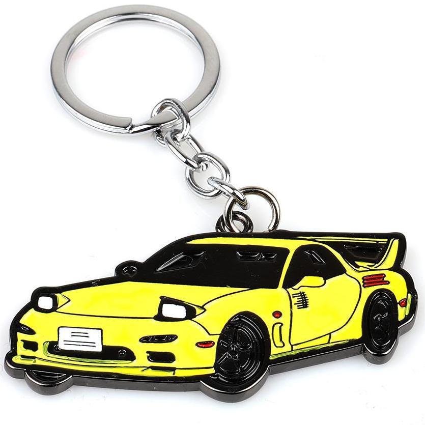 Wholesale souvenirs gifts key chain racing car styling model shape accessories design metal enamel keychains