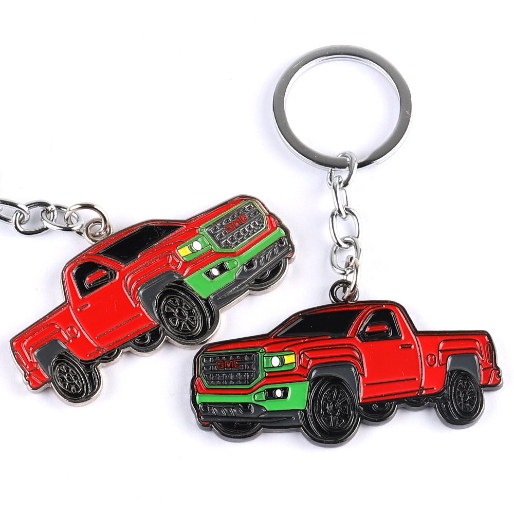 Wholesale souvenirs gifts key chain racing car styling model shape accessories design metal enamel keychains