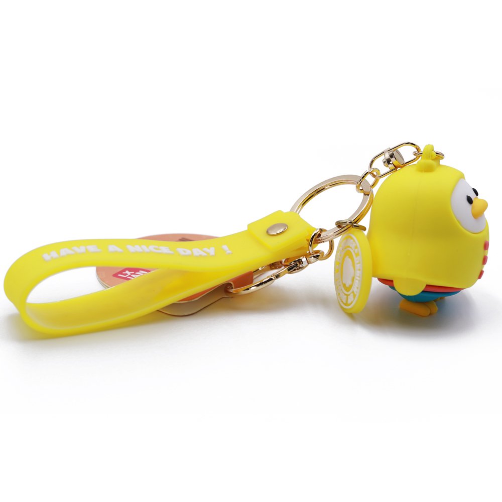 Custom 3d PVC Key Chain Car Key Bag Pendant Custom Duck Doll Keychain Cute Raincoat Duck Couple Key Chain Ring Bag Pendant
