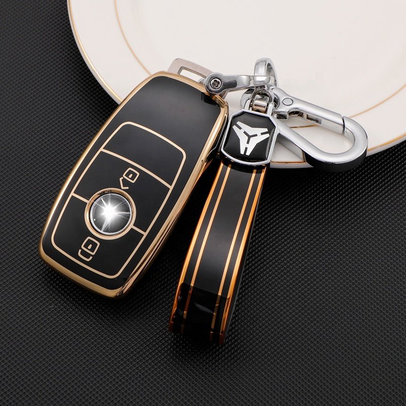TPU Car Key Case Protective Cover with Keychain Accessories for benz CLA CLS CLK GLA GLC GLE GLS GLK SLK C300 AMG A E S G Class