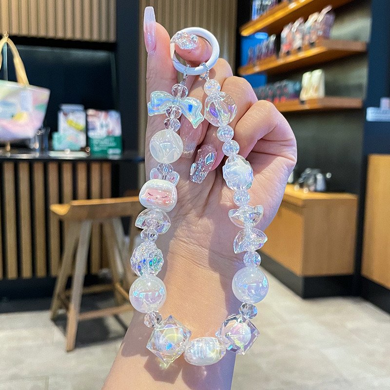 3D Cartoon ins mobile phone chain Creative Cute glass Sanrioes melody keychains Car Bag Pendant Doll keyring Key chain