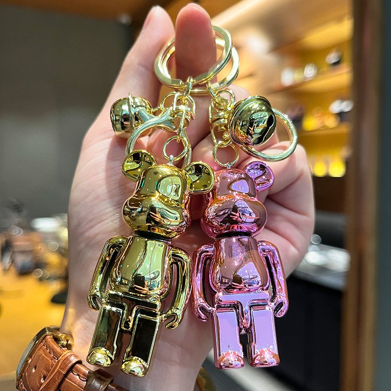 New high quality acrylic violent bear Cowes keychain bear pendant cute car key chain wholesale low price