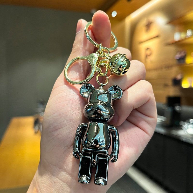 New high quality acrylic violent bear Cowes keychain bear pendant cute car key chain wholesale low price