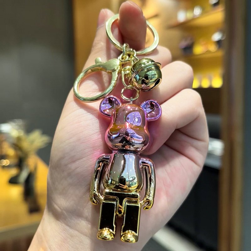 New high quality acrylic violent bear Cowes keychain bear pendant cute car key chain wholesale low price