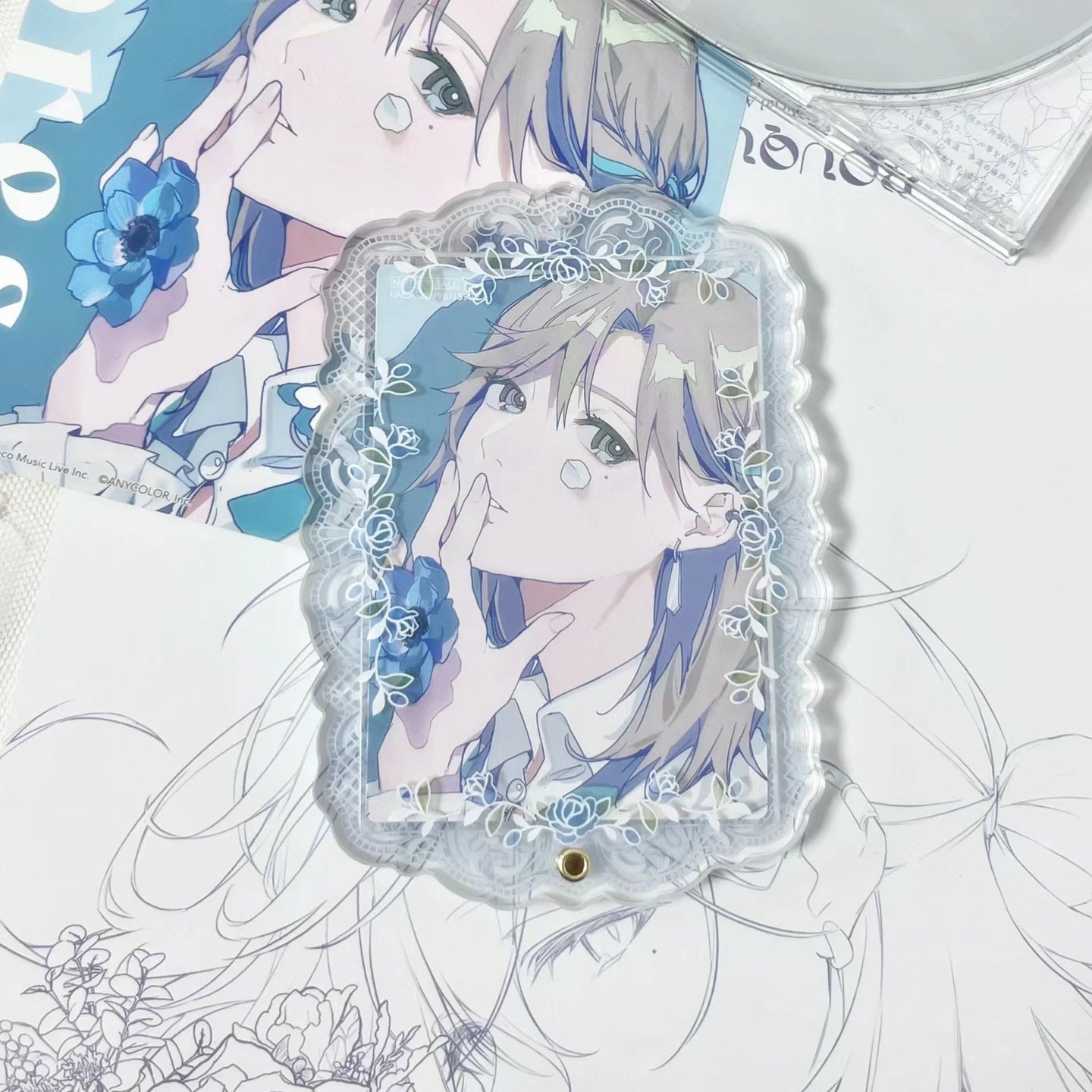 Clear Personalized Key chain Transparency Frame Glitter Holographic Photo Laser Double Sided Charms Custom Acrylic Keychain