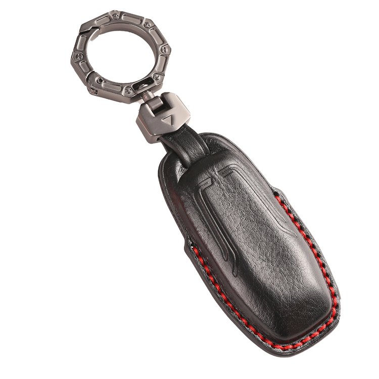 Handmade Genuine Leather Car Key Case Cover for Ford Edge Explorer Fusion Mustang Lincoln MKC MKX Smart Car Key Shell
