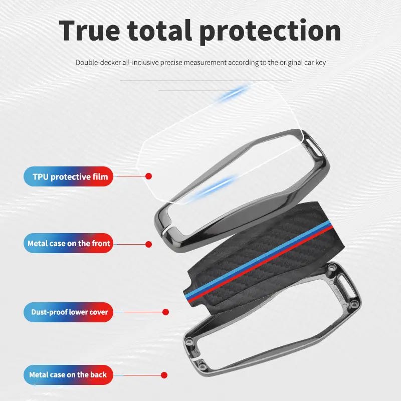 Metal Carbon Fiber Pattern Car Remote Key Case Cover Shell Holder For BYD ATTO3 Tang Han EV Qin Song Plus DMi EA1 Atto4 Chazor