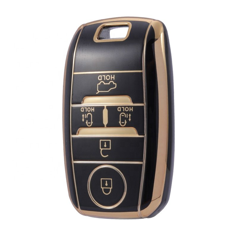 Gold Edge TPU Key Fob Cover Fit for Kia Optima Sorento Sportage Soul Forte Niro class car key case Accessories