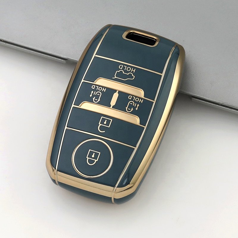 Gold Edge TPU Key Fob Cover Fit for Kia Optima Sorento Sportage Soul Forte Niro class car key case Accessories