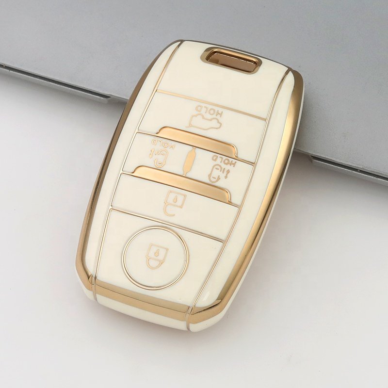 Gold Edge TPU Key Fob Cover Fit for Kia Optima Sorento Sportage Soul Forte Niro class car key case Accessories