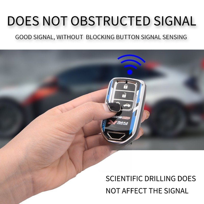 New design car key accessories decoration racing style for honda soft tpu key fob cover case key remote protection