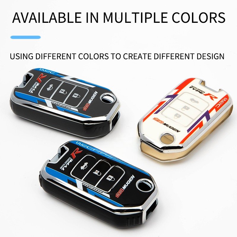 New design car key accessories decoration racing style for honda soft tpu key fob cover case key remote protection