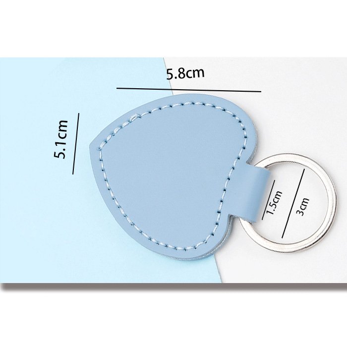 cute heart shaped pu leather keychain custom blanks leather key chain car key fob key holder
