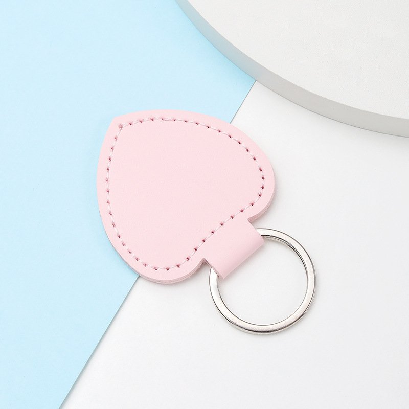 cute heart shaped pu leather keychain custom blanks leather key chain car key fob key holder