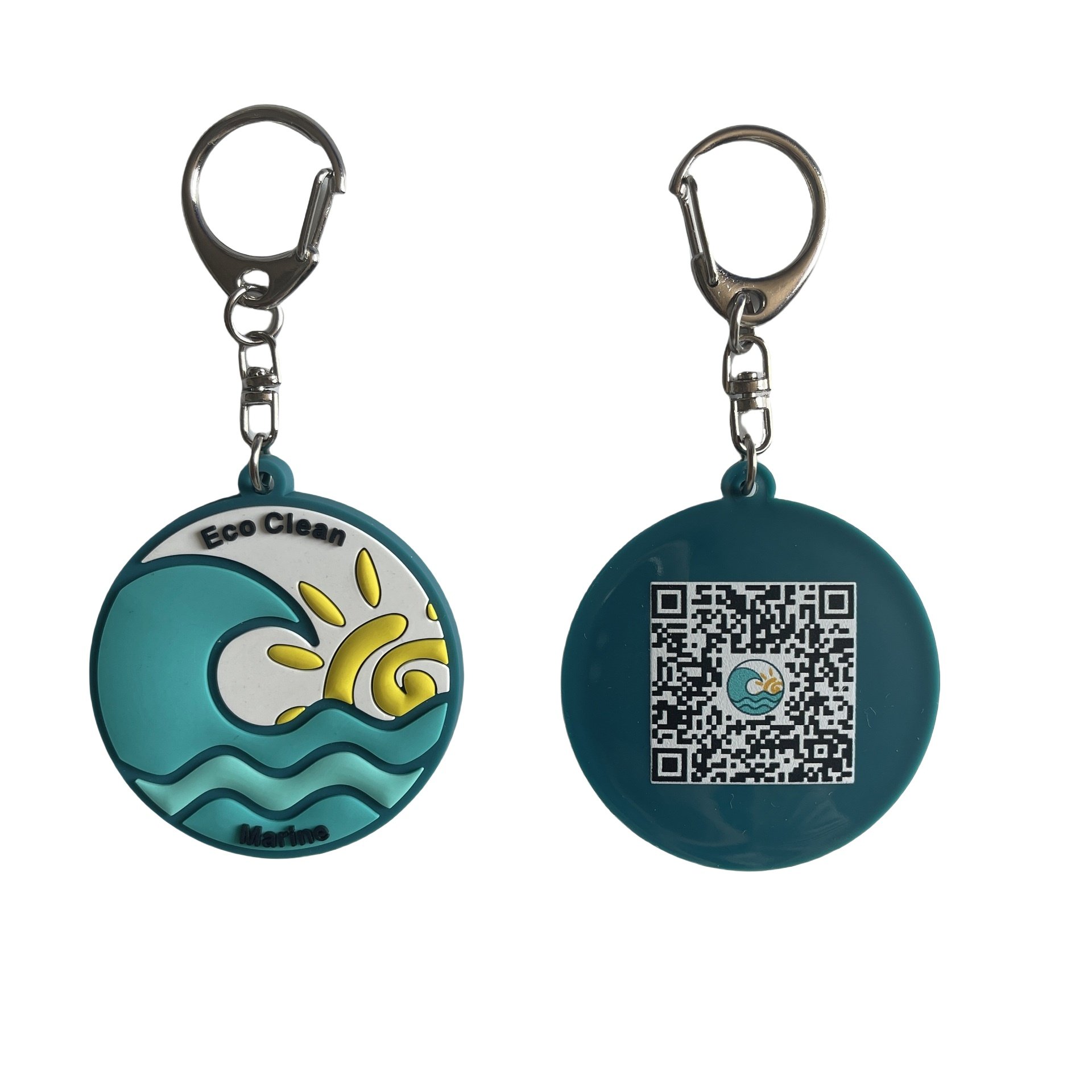 Customized logo key rings QR code keychain keyrings pvc rubber key ring design your own logo key chain