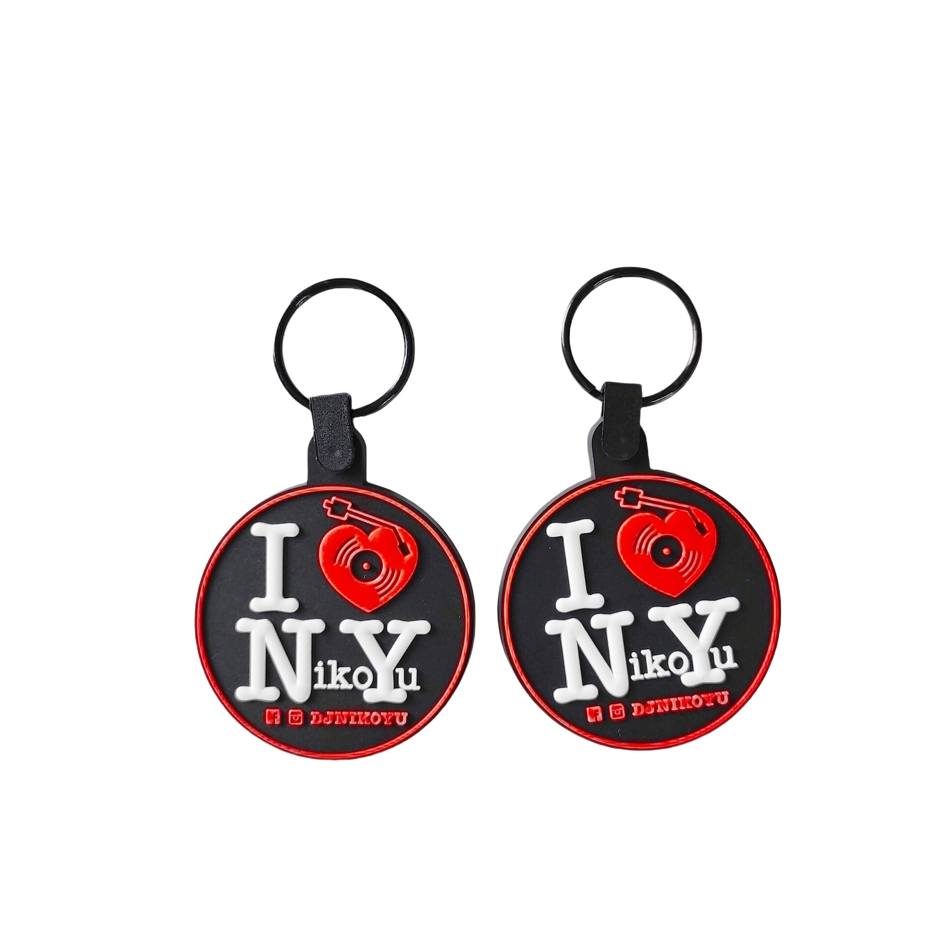 Customized logo key rings QR code keychain keyrings pvc rubber key ring design your own logo key chain