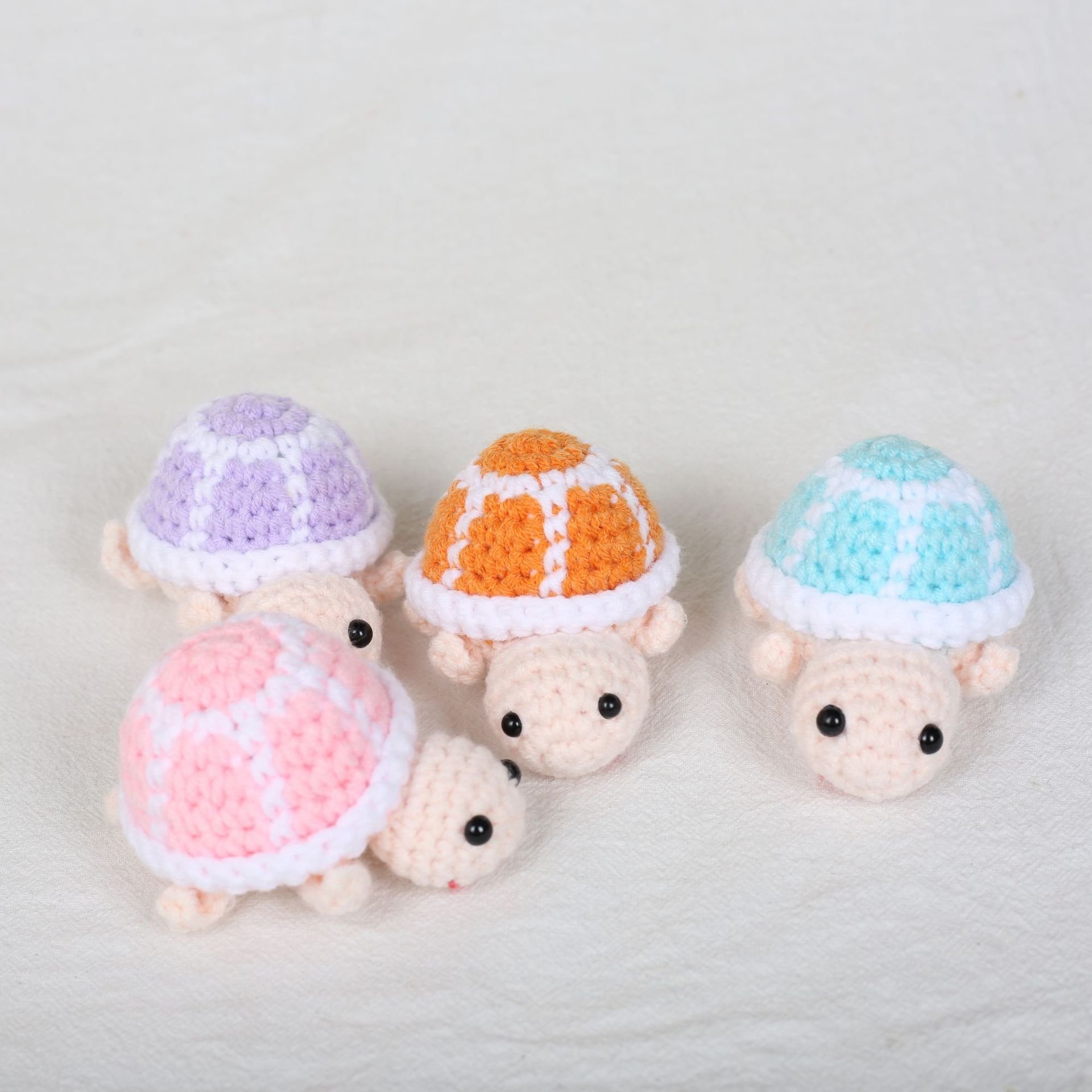 ECO Small Gifts Sea Turtle Crochet Keychain Green Turtle Handmade Key Chains Mini Cute Wool Knitted Sea Animals Turtle Keychain