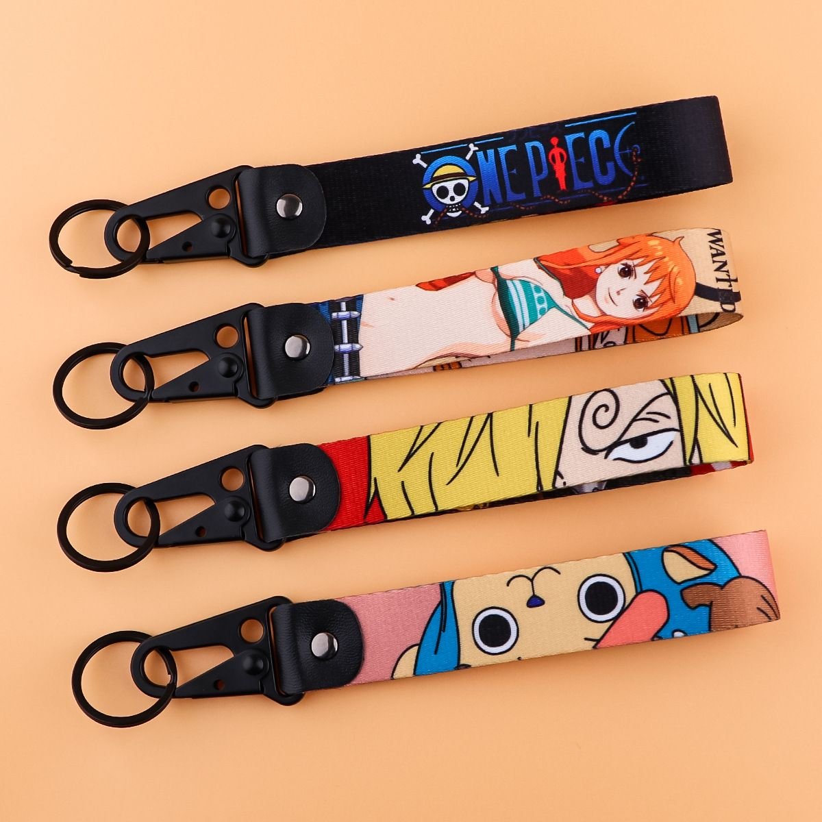 Best Selling Cartoon Printed Short Lanyard Eagle Keychain Metal Key Ring Car Key Pendant Anime Pokemon Motorcycle Keychain