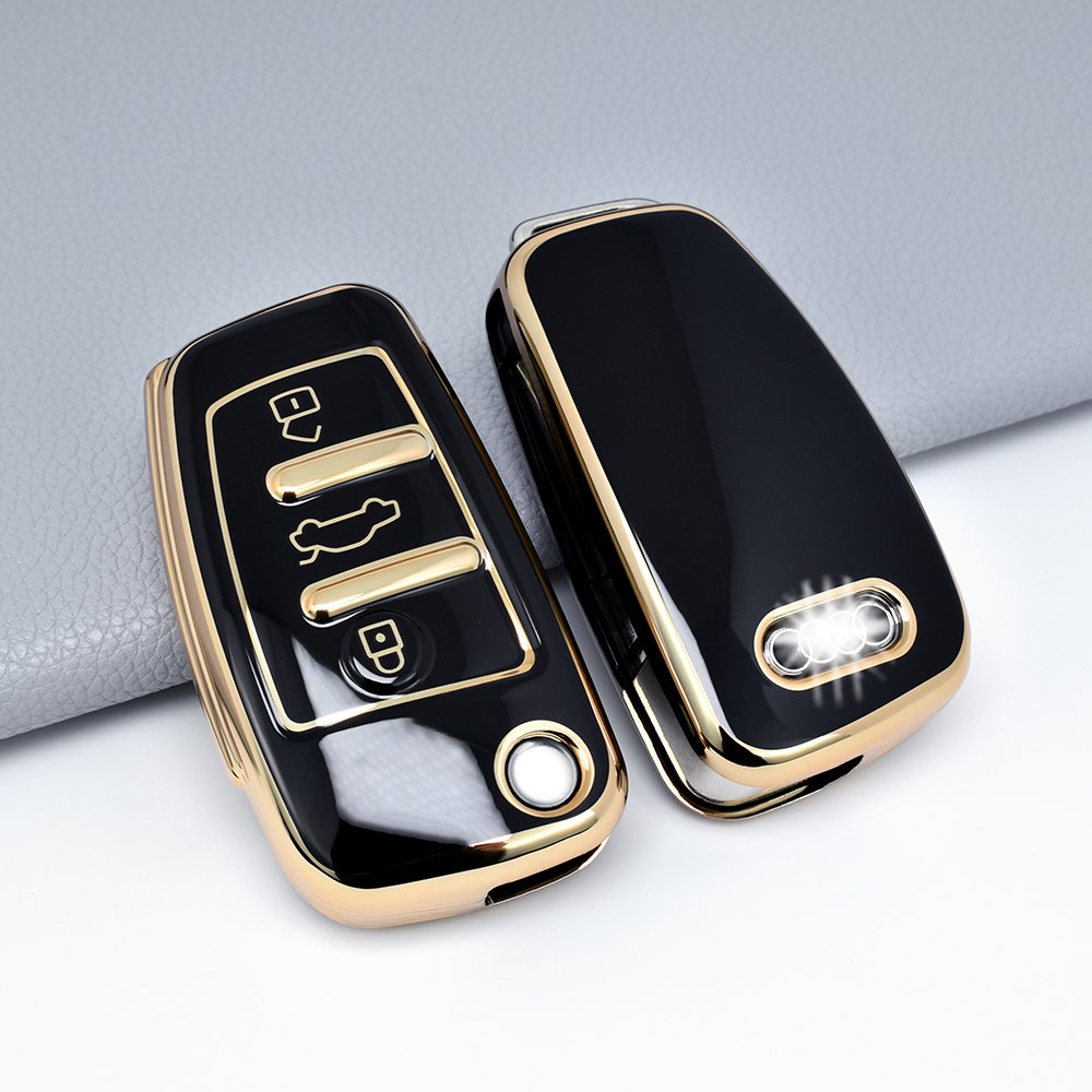 Factory direct Wholesale TPU Golden line Soft Car Key Case For Audi A1 A3 A4 A5 A6 Q2 Q3 Q7 TT S3 R8 Accessories